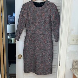 Jcrew sheath dress Gray and Coral